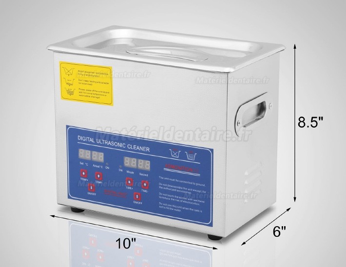 3L Nettoyeur Ultrason Acier inoxydable chauffage Industrie w / Minuteur  JPS-20A en france - matérieldentaire.fr